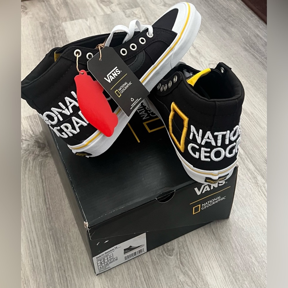 Vans Classic SK8 Hi Reissue 13 National Geographic Shoes w/ box tags 7/8.5 - Picture 4 of 12